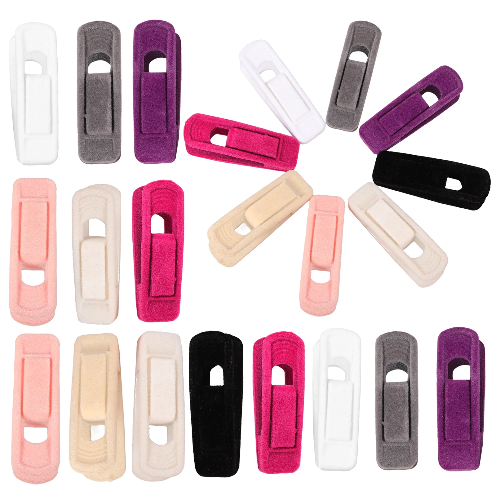 

40pcs Velour Hangers Clothes Hanger Clip For Pants Skirts Heavy Duty Non-Slip Laundry Clips For Ties Scarves Sock Clips Hanging