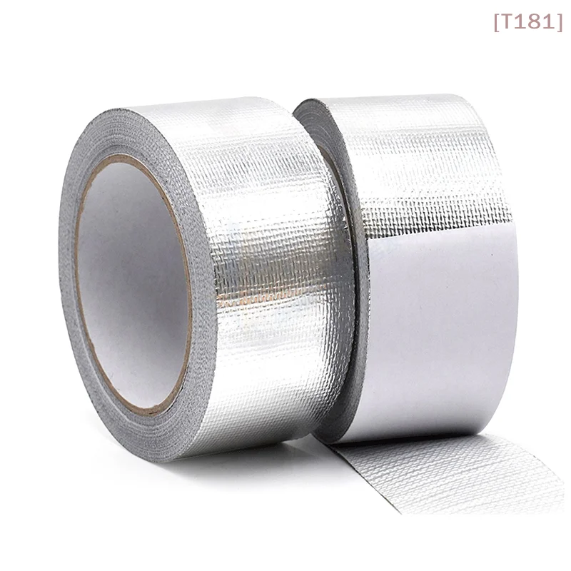 [E] 10m*3cm Aluminum Foil Tape High Temperature Resistant Insulation Tape Manifold Downpipe Wrapping Tape Silver Tape
