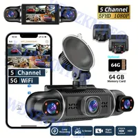 5*1080P Video Recorder 360 Degrees WIFI GPS Car DVR 1080P Front Right left inside Rear View camera 24H Parking Monitor Dash Cam