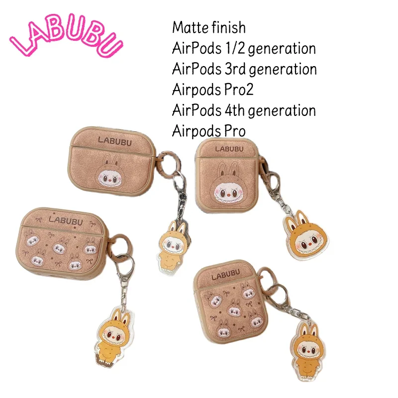 New Labubu headphone case is suitable for Apple Airpods4 cartoon protective case Airpods1/2nd generation headphone cover Pro2