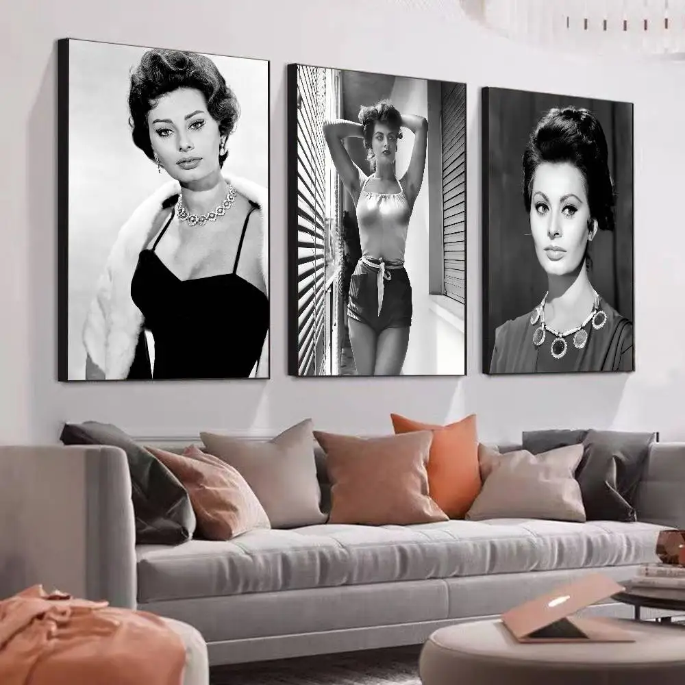 الموضة الحديثة ستار صوفيا لورين المشارك لا مؤطرة المشارك كرافت نادي بار ورقة خمر جدار الفن اللوحة غرفة نوم دراسة ملصقات #3