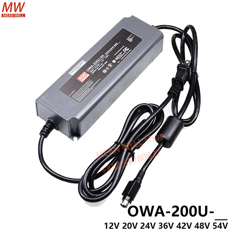 

MEAN WELL Power Supply Original 200W Single Output Moistureproof Adaptor OWA-200U-12 OWA-200U-24 OWA-200U-20 36 42 48 54