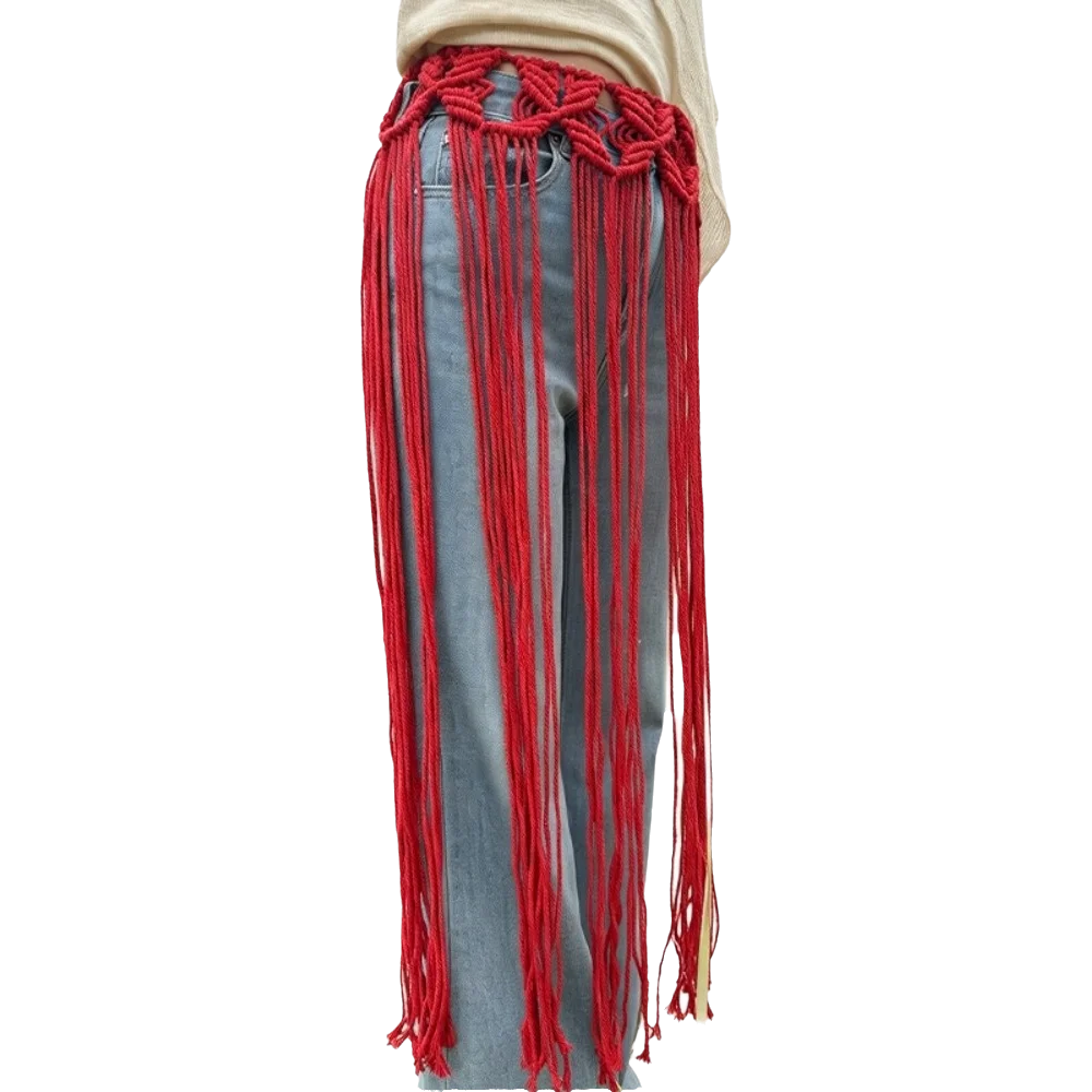 cinto-de-franjas-em-rede-boemio-com-borlas-decorativas-design-Etnico-cinto-de-franjas-em-malha-saida-de-praia-artesanal-para-biquini