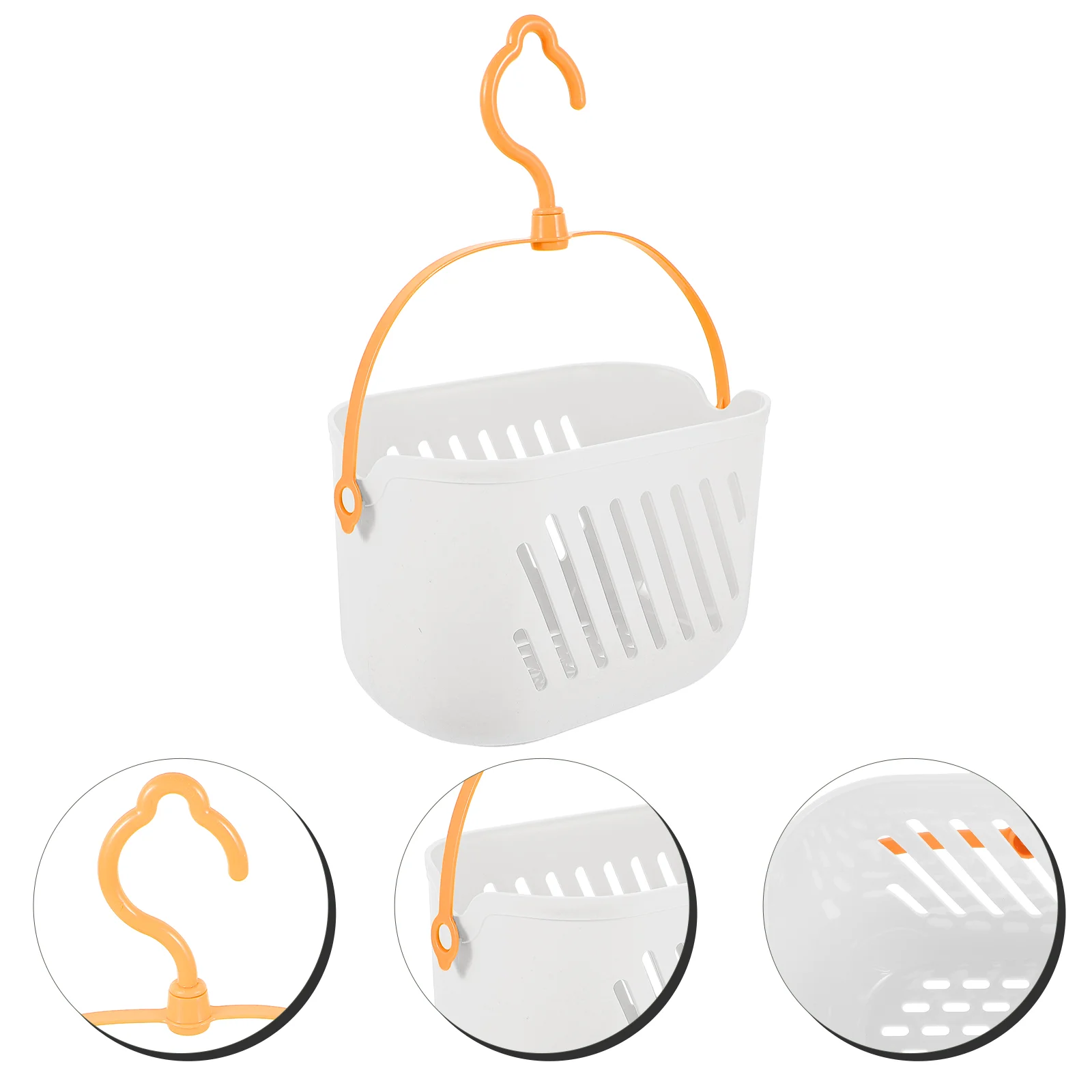 

Bathroom Hand Basket Plastic with Handle Shower Hanging Storage Toy Cleaning Organizer Coat Hanger Baskets for Organizing