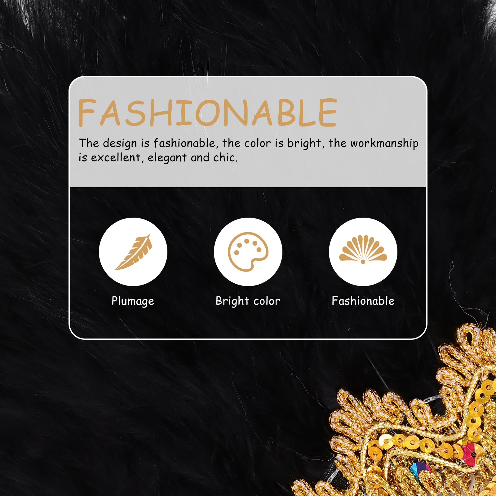 

Premium Plumage Fan Portable Elegant Handheld Fan for Wedding Party Stage Performance Cosplay Decorative Photo Prop Accessory