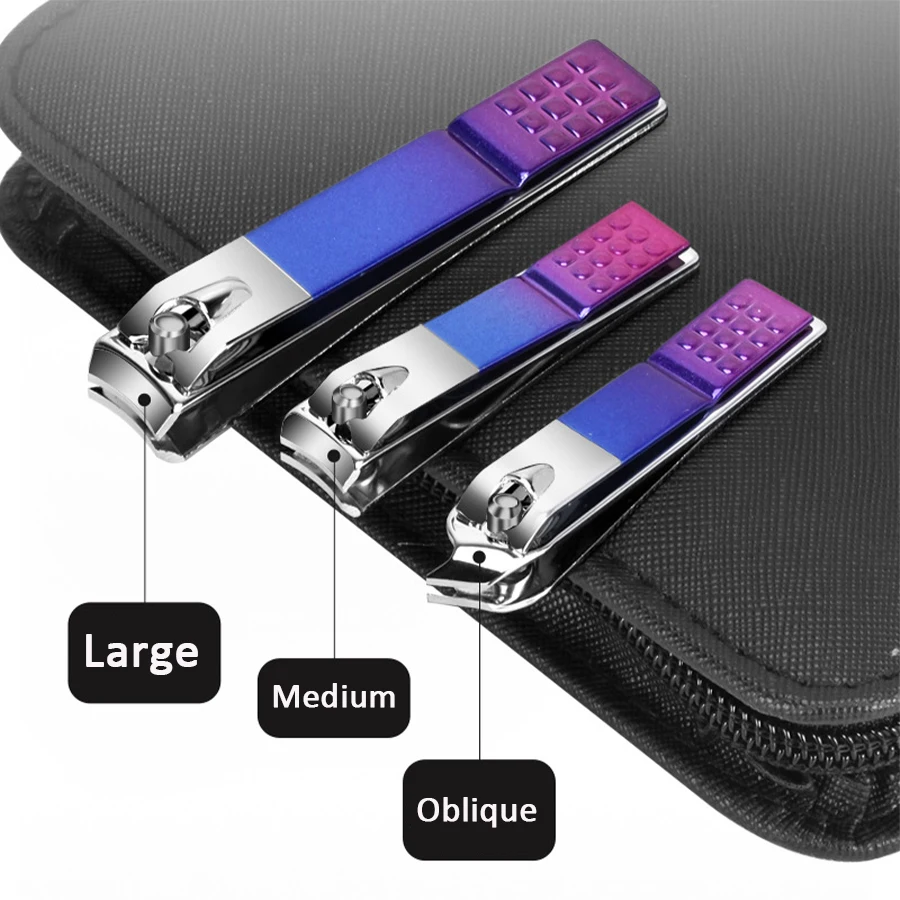 6-18 pçs conjunto profissional de aço inoxidável manicure & pedicure kit precisão cuidados com as unhas com caso de viagem com tesoura cortador de unhas