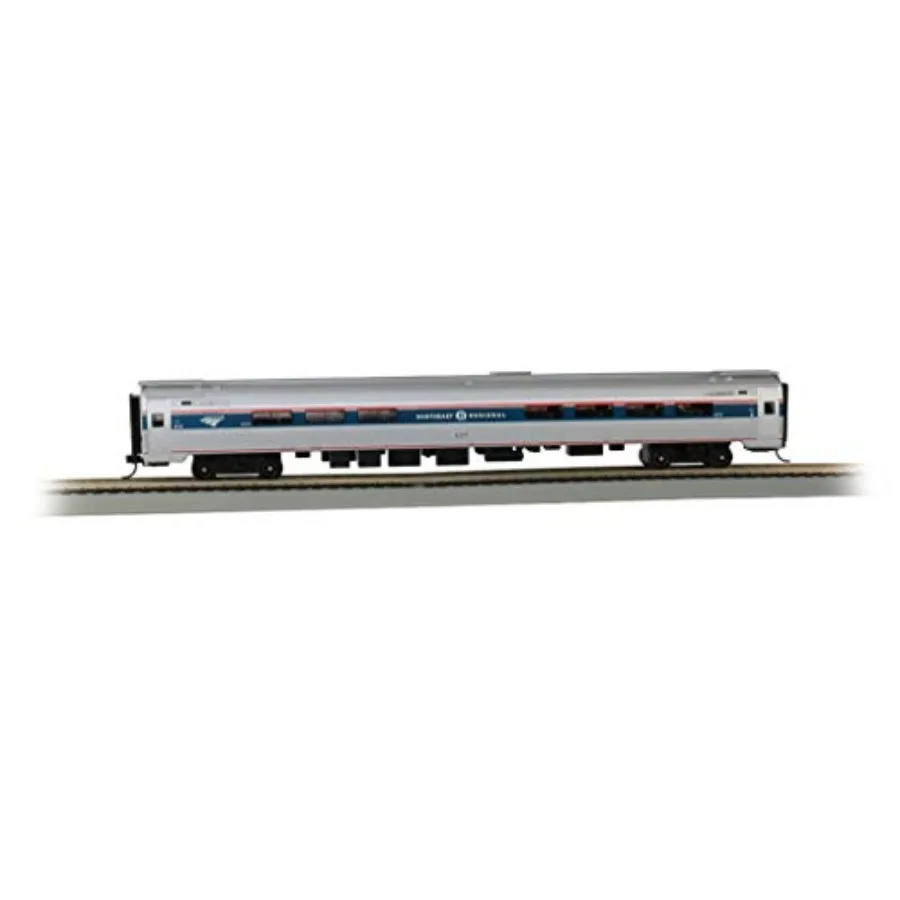 HO Scale Amfleet I Cafe Car for Northeast Regional Phase VI service, plastic body, gray-blue livery, detailed interior and auth