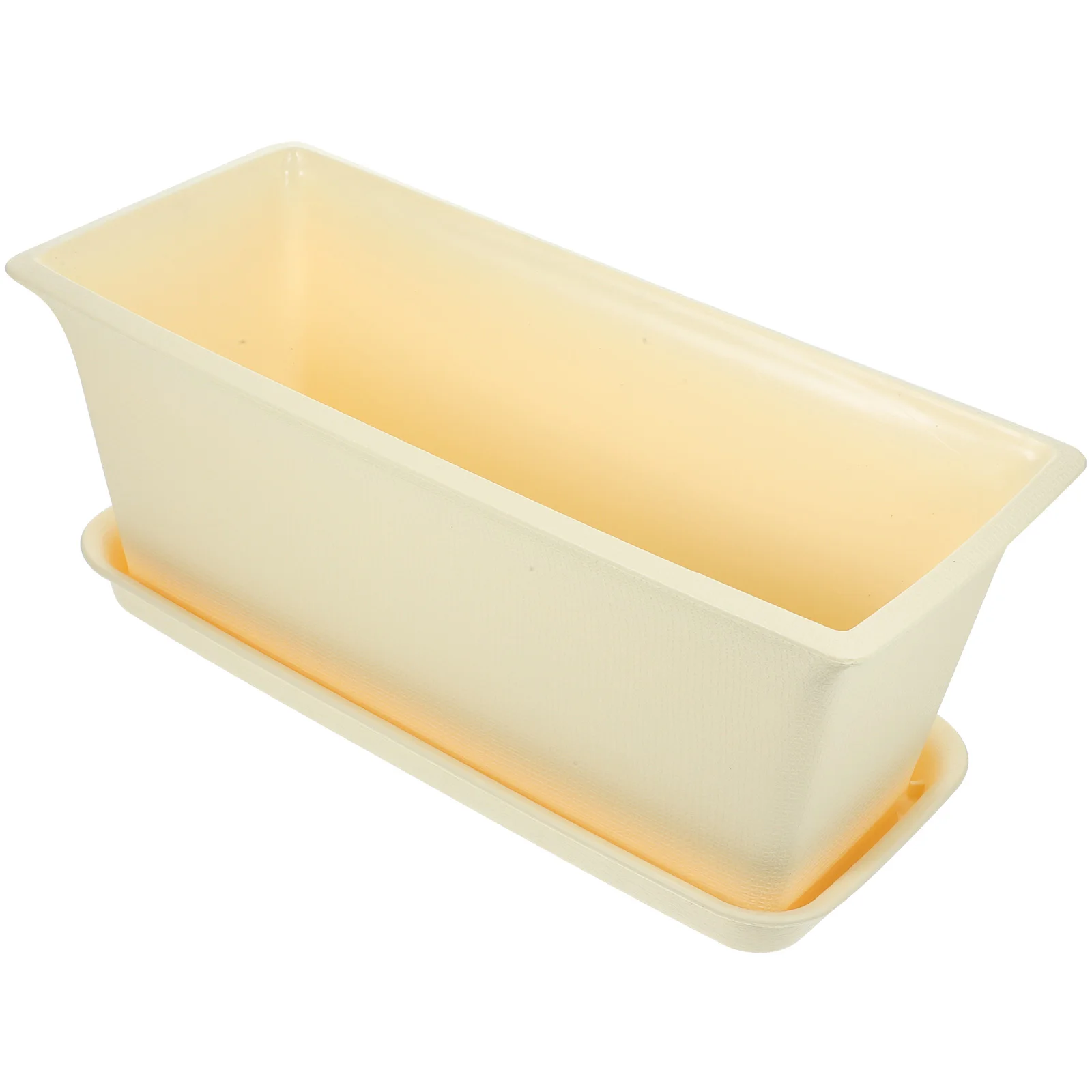 

Rectangular Flower Pot Large Size Brown Color With Saucer Plastic Vegetable Garden Planters Boxes Succulent Container Breathable
