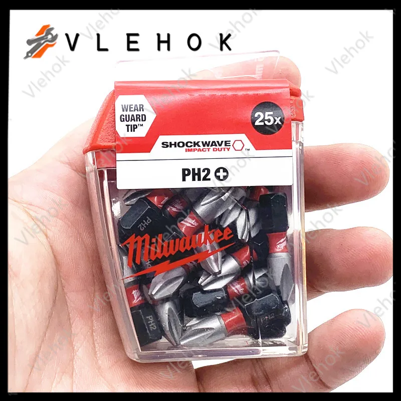 

4932430853 Shockwave PH2 25MM Scerwdriver Bits 25PCS Set Custom Engineered Steel Durable Sturdy Tool Accessory