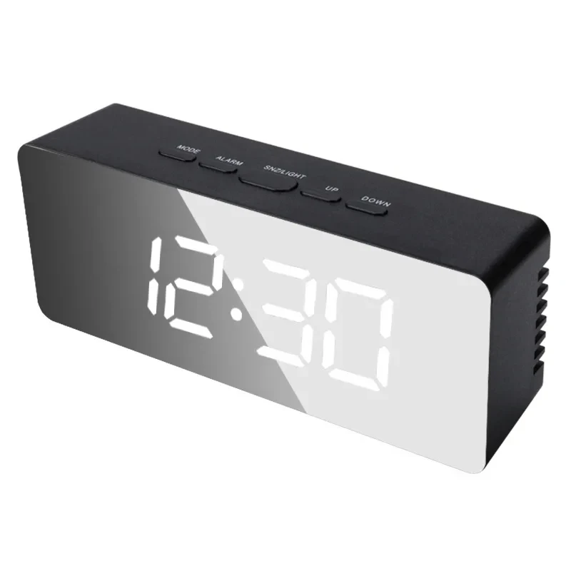 Digital Alarm Clock LED Electronic Desktop Clock Temperature for Bedroom Home Office Teens Kids