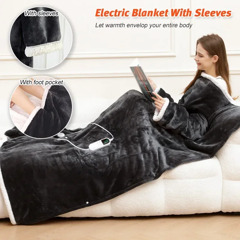 Lazy Tv Blanket Mat Heating Tv Sofa Blankets Intelligent Constant Temperature Thick Fleece Blanket Winter Cozy Soft Nap Blanket