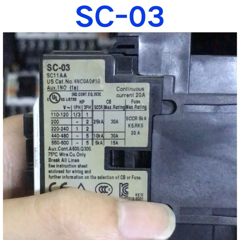 Used SC-03 AC contactor tested OK and the function is intact