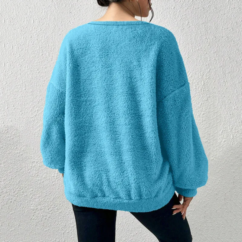 HKSH 2025 الخريف الشتاء جديد المرأة البلوز س الرقبة طويلة الأكمام جيب بلون أنيقة عارضة الأزياء تنوعا قمم HK12474