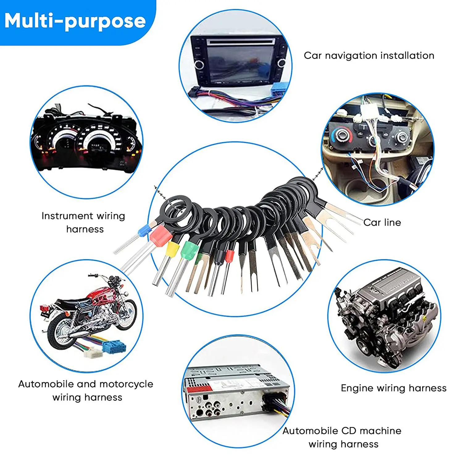 82 Stück Terminal Extractor Removal Tool Kit Depinning Key Werkzeugs atz für Auto Haushalts geräte, Draht verbindungs werkzeug mit Tasche