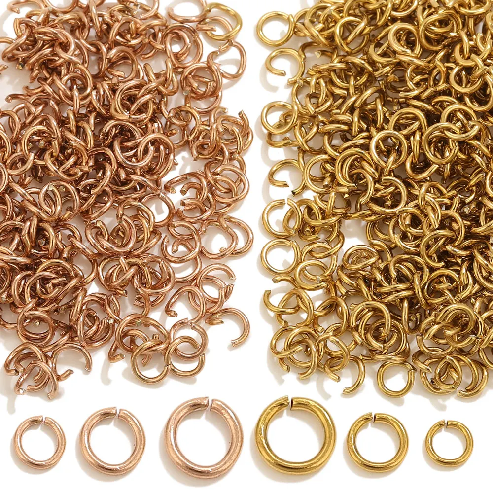 100pcs Stainless Steel Rose Gold Jump Rings For Jewelry Making O-rings DIY Necklace Earring Bracelet Jewelry Handmade Material