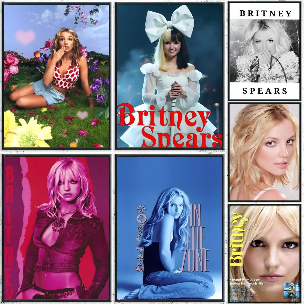 Britney Spears 90s Pop Icon Poster HD Waterproof Wall Decal for Study, Living Room & Garage, DIY Great Gift for Fans