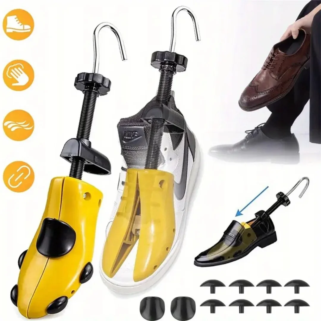 Repacego 1/2 قطعة أشجار الأحذية قابل للتعديل نقالة الأحذية البلاستيك المتوسع الرجال النساء للجنسين طول عرض الأحذية موسع حارس الكعوب