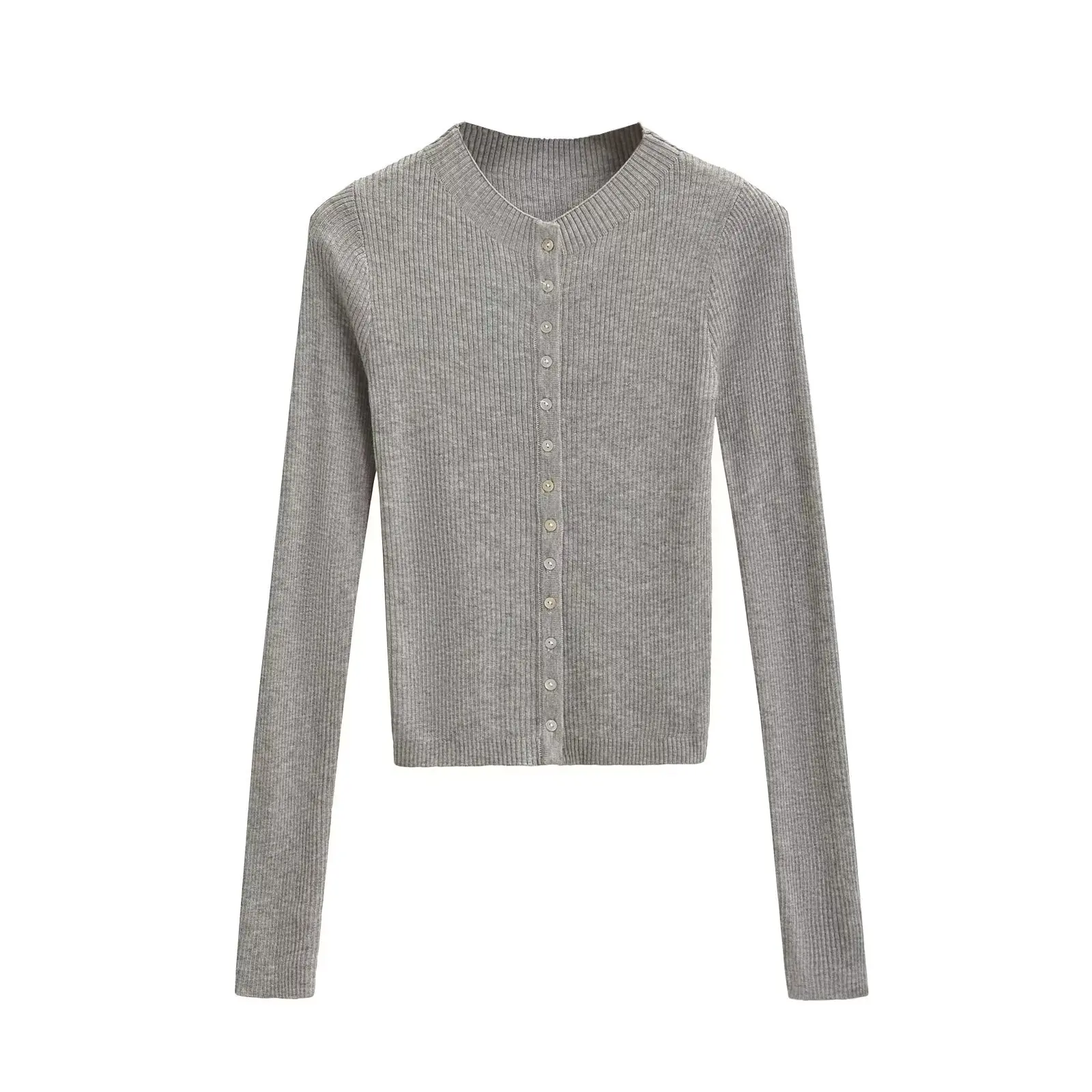 

American Sle Slim Fit круглый вязаный кардиган на одной пуговице, женский весенне-осенний ор длина с колючей живота, длинный свеч...