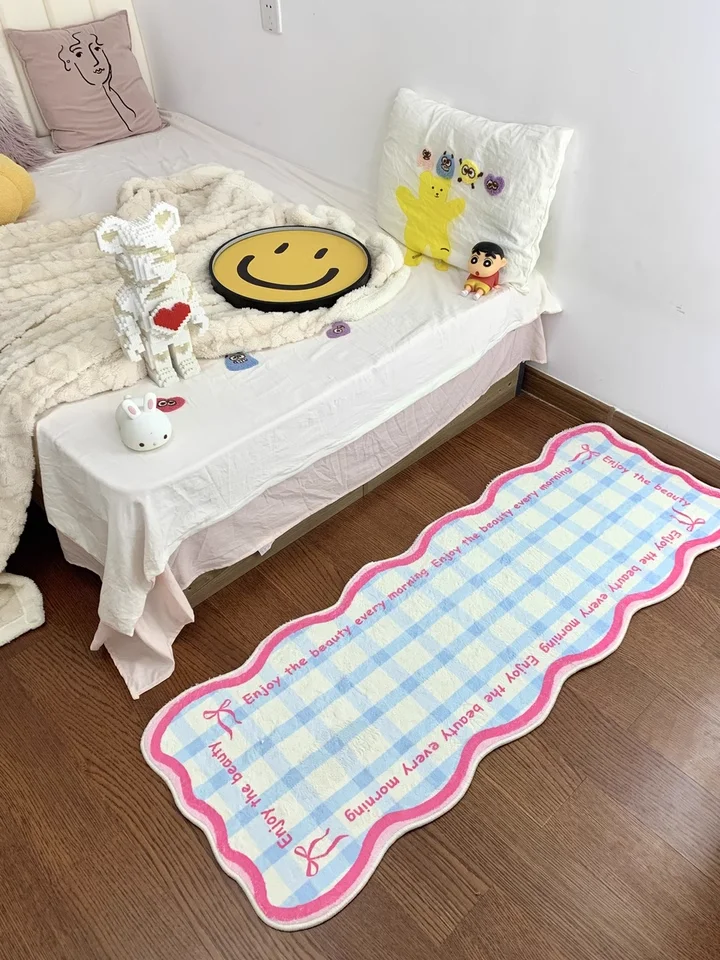 VIKAMA سجادة لطيفة بجانب السرير مقاومة للماء ومضادة للحشف ومضادة للكهرباء الساكنة أريكة لغرفة المعيشة وغرفة النوم سجادة تزيين المنزل