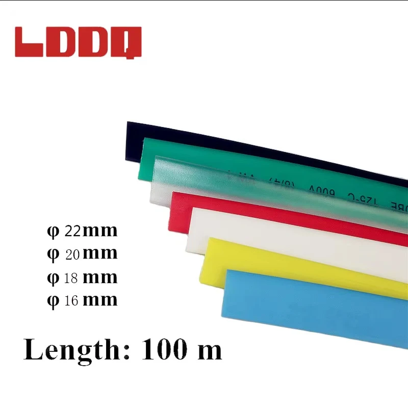

100 meter/Rolls Heat Shrinkable Tubeing Cable Sleeve Dia 16-22mm 7colors Available 2:1 Insulation Sleeve Shrink Tubeing