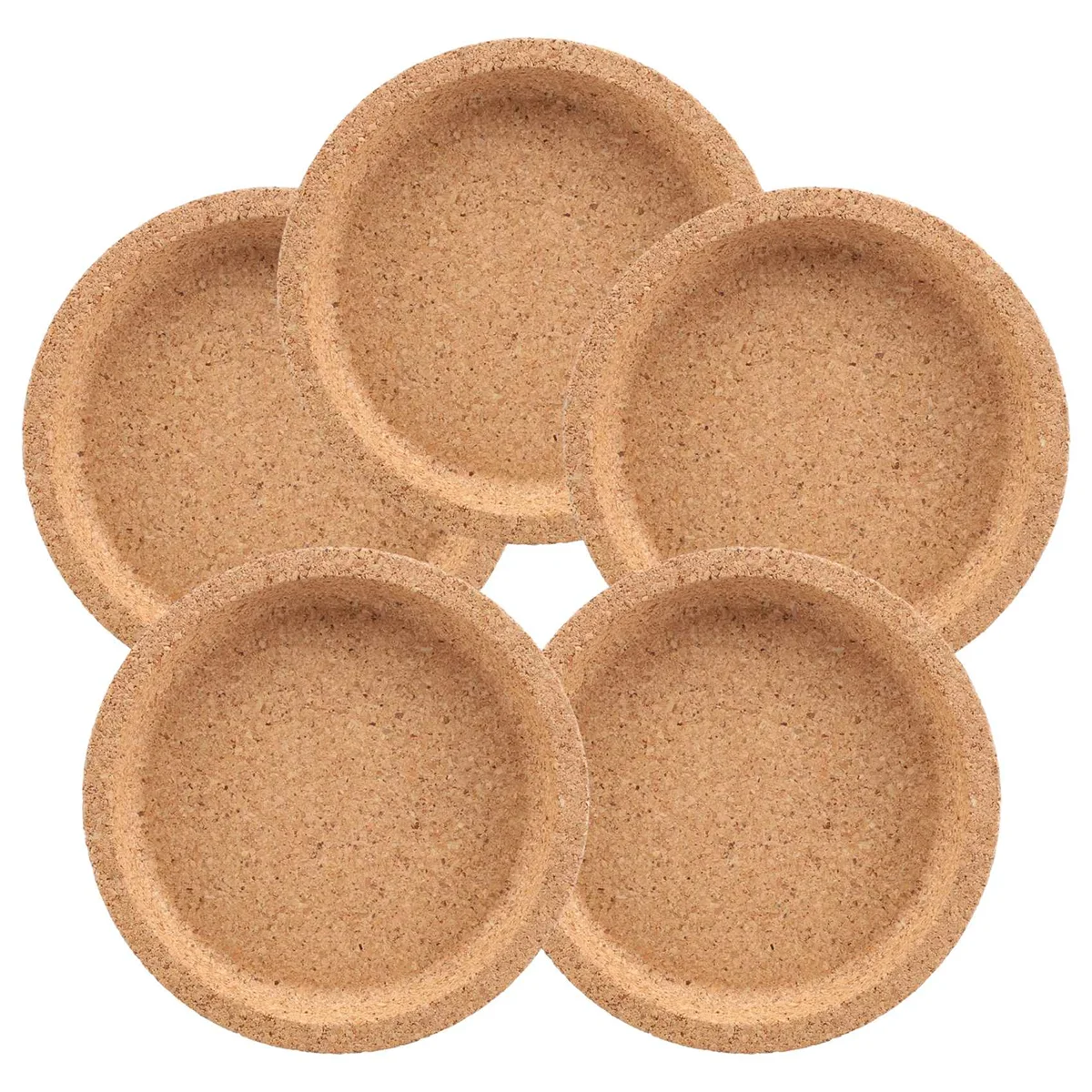 Coaster da cortiça da bebida para restaurantes e barras, resistente ao calor, reusável, natural, redondo, água, 5 PCes