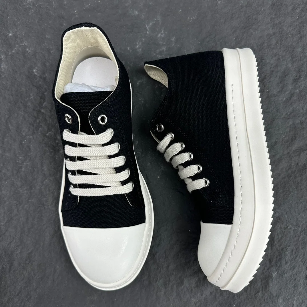 Luxury Unisex Canvas Shoes, Trendy Casual Sneakers, Designer Lace-up Platform Shoes, Brand Discounts, Holiday Gifts.