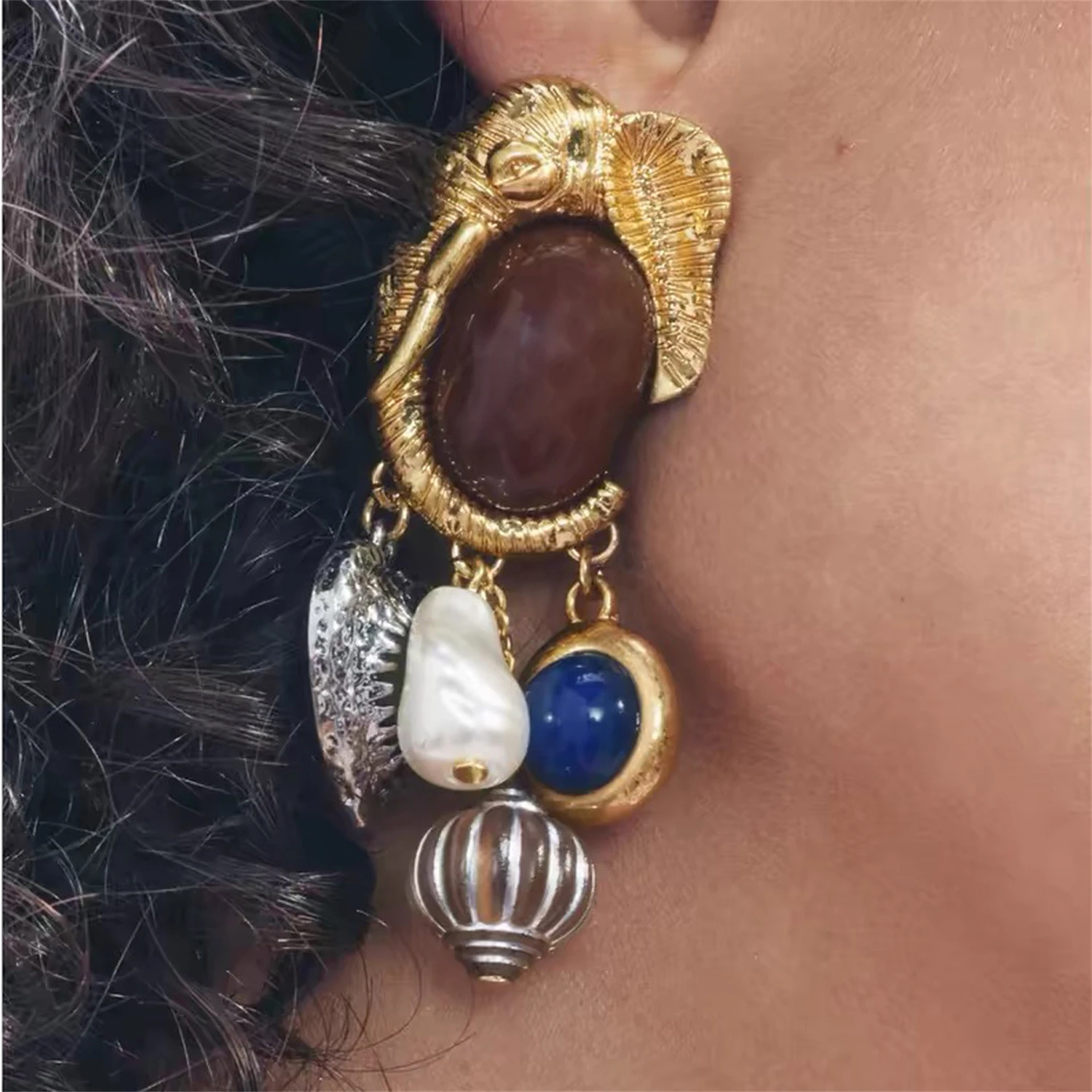 

Women's Elephant - Charm Drop Earrings Mixed - Shape Bead & Pendant Design Unique Bohemian - Style Jewelry Eye - catching Party