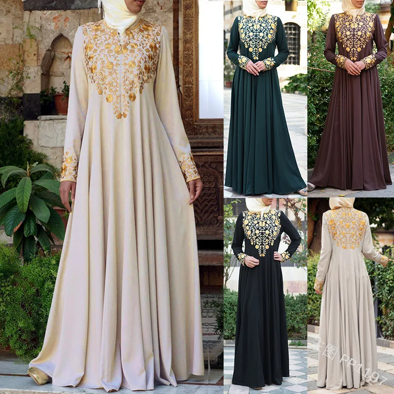 

Women Abaya Elbise Dubai Muslim Dress Moroccan Kaftan Turkish Arabic Kuftan Caftan Prayer Robe Islamic Clothing Arabe Mujer Ropa