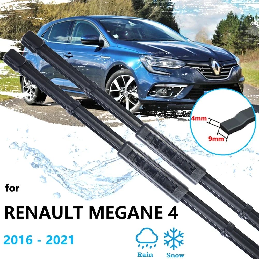 For Renault Megane Grandcoupe 4 IV 2016~2021 for Frameless Rubber Wiper Blades Windshield Windscreen Auto Replacement Parts