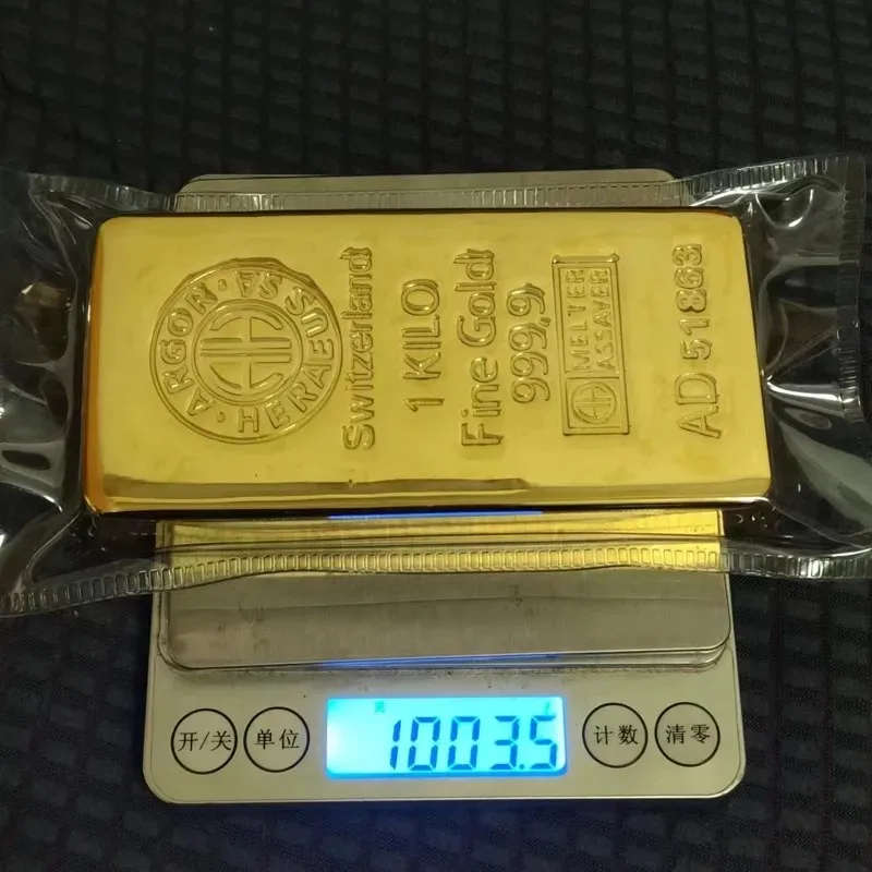 1:1 Copy ARGOR HERAEUS 1000g Gold Bar 1kg Gold Bullion 1 kilo Bullion Jewelry Store Bank Display Anti-theft Sample