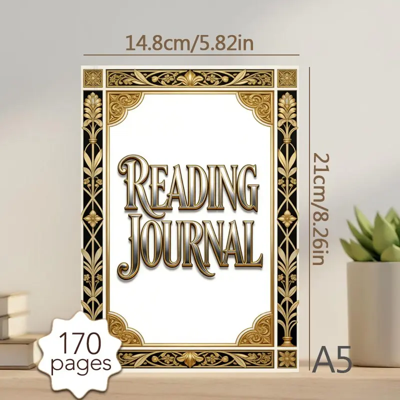 A5 Book Reading Planner, 52 Book Review Templates, Ideal Gift for Book Enthusiasts to Record Quotes, Book Notes & Reflections