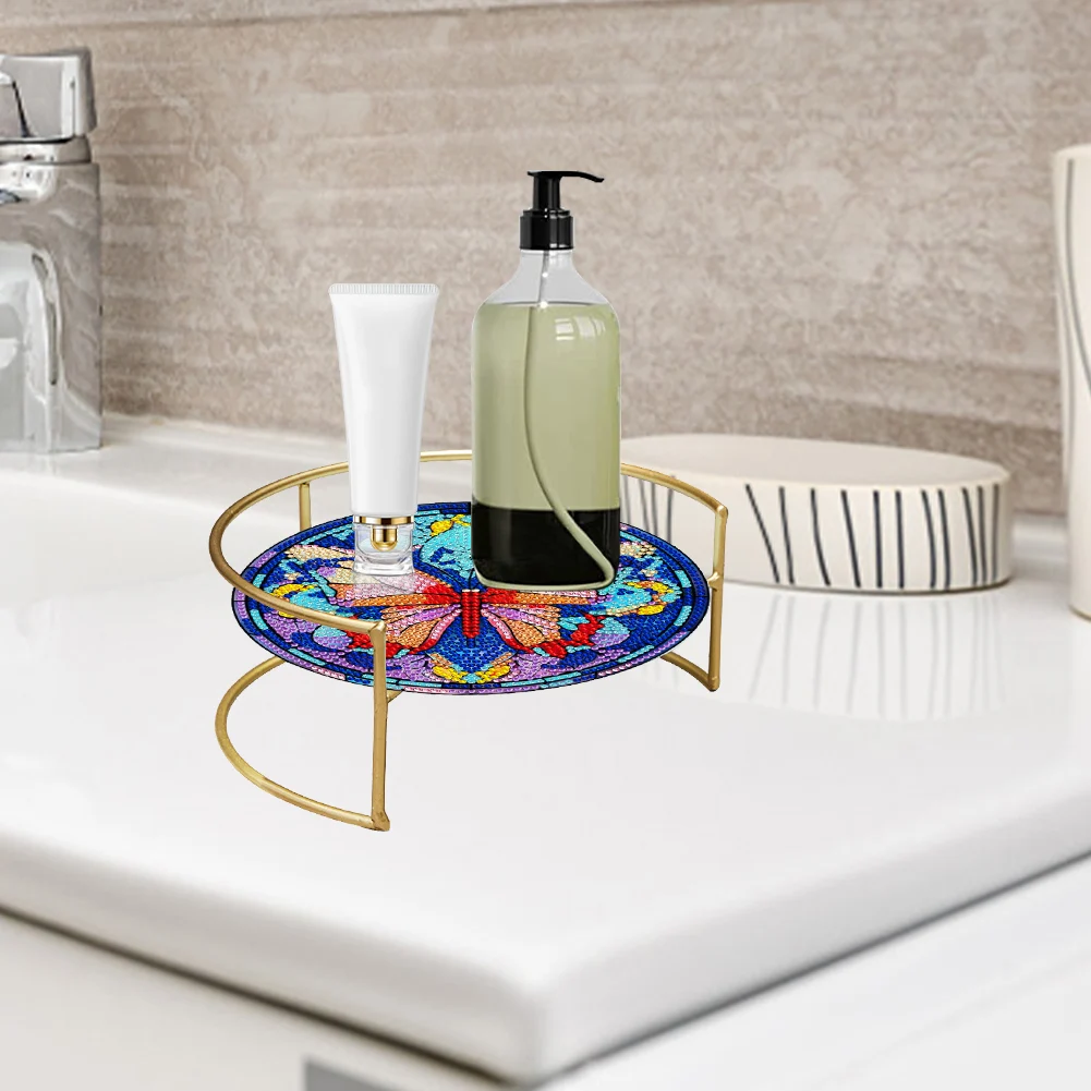 

Acrylic Butterfly Diamond Painting Bathroom Tray Rhinestone Painting Vanity Tray Diamond Art Display Rack for Coffee Table Decor