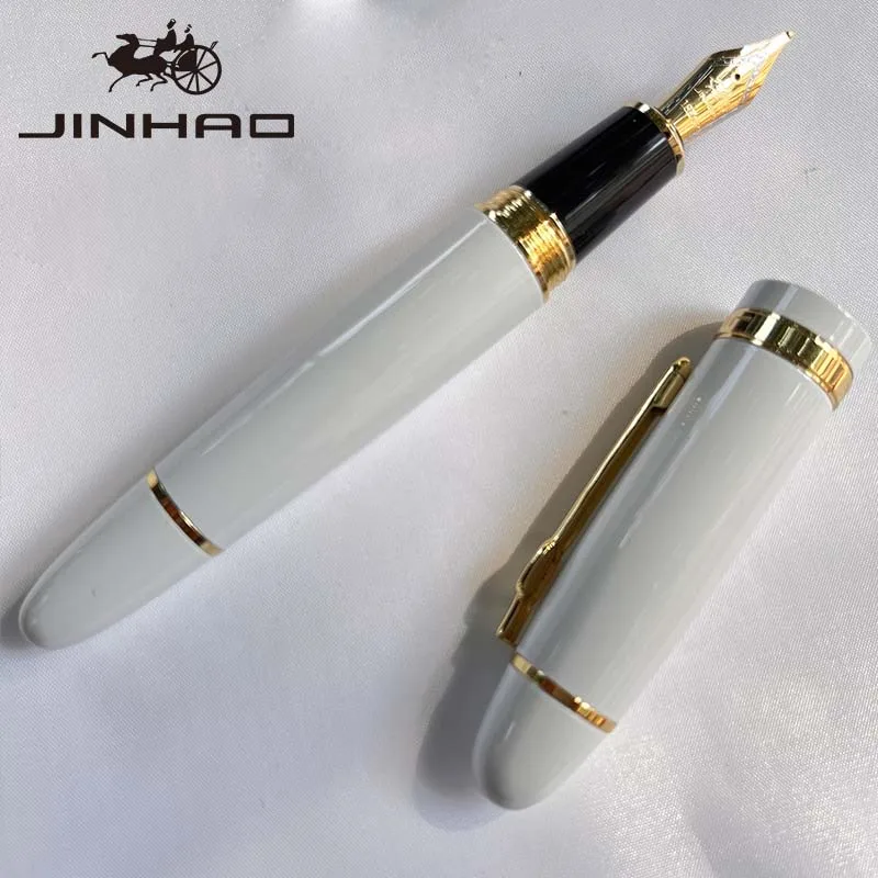 1 STKS JINHAO 159 Klassiek ontwerp zilveren rand kalligrafie Iridium zakelijke pen met converter