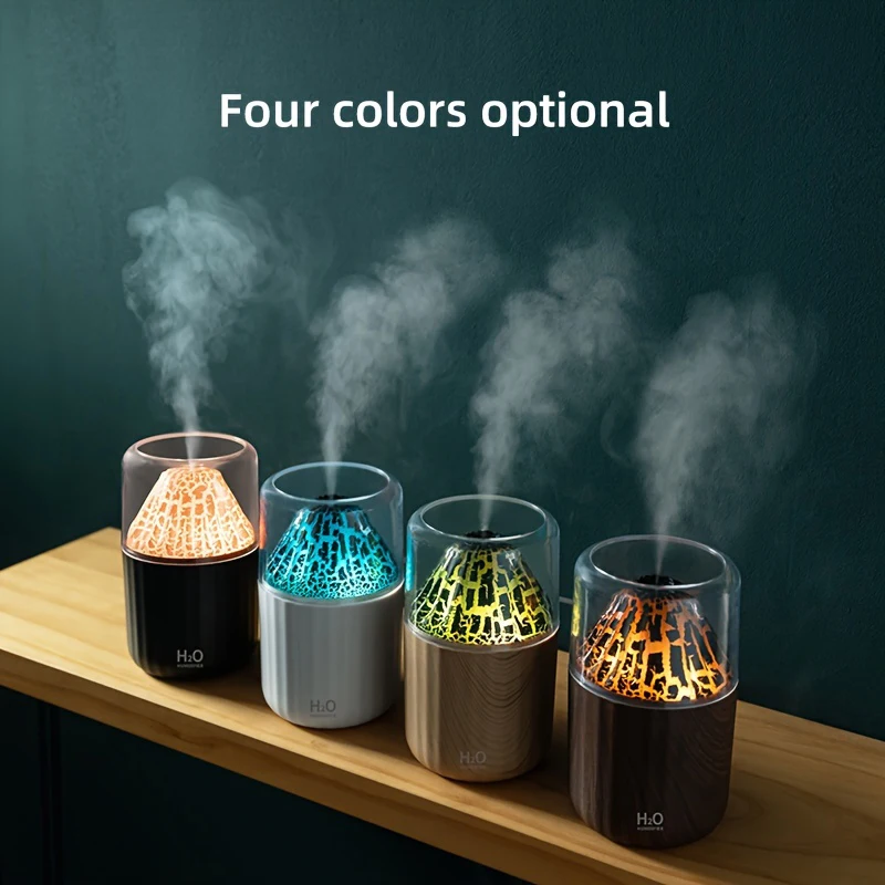 Volcano Humidifier Colorful Atmosphere Light Aromatherapy Machine Desktop Flame Humidifier For Home Dormitory Office Bedroom