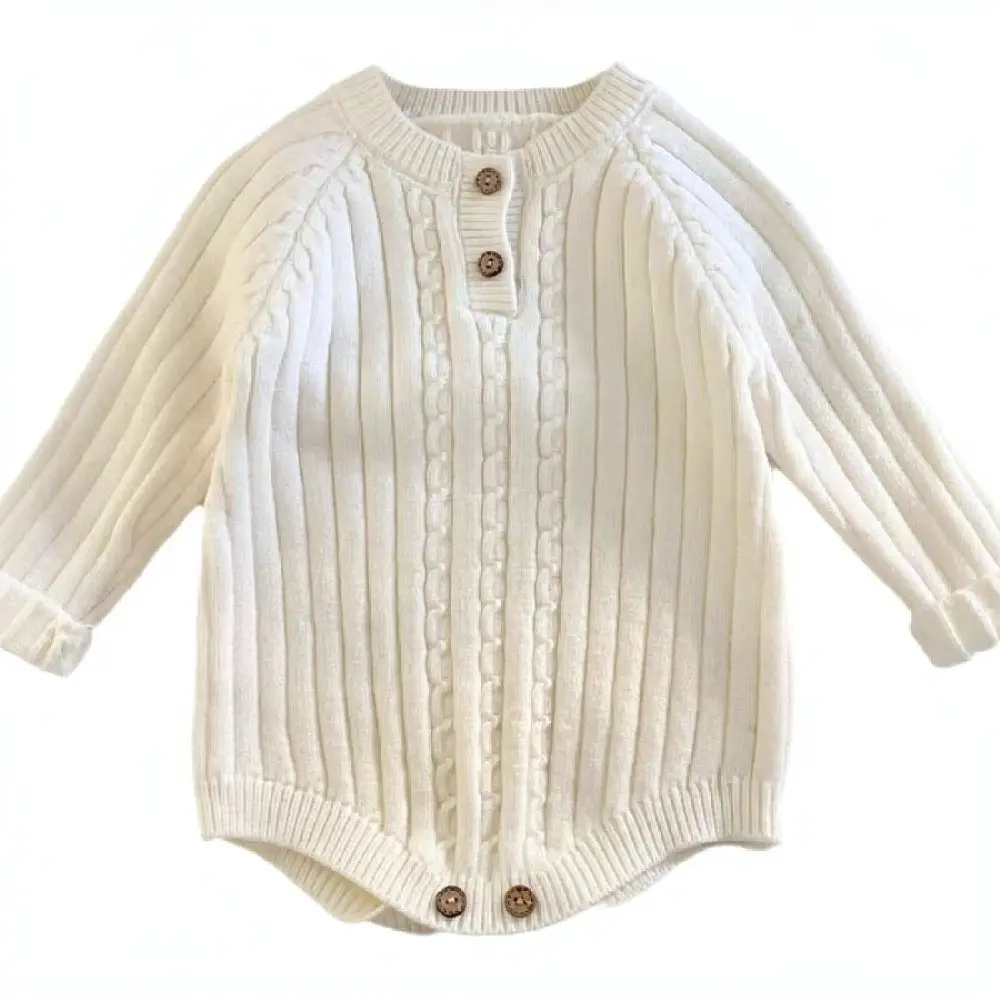 Autumn Winter Baby Knitted Jumpsuit Cotton Long Sleeve Romper Korean Style Infant Bodysuit Soft Toddler Clothes Outfit