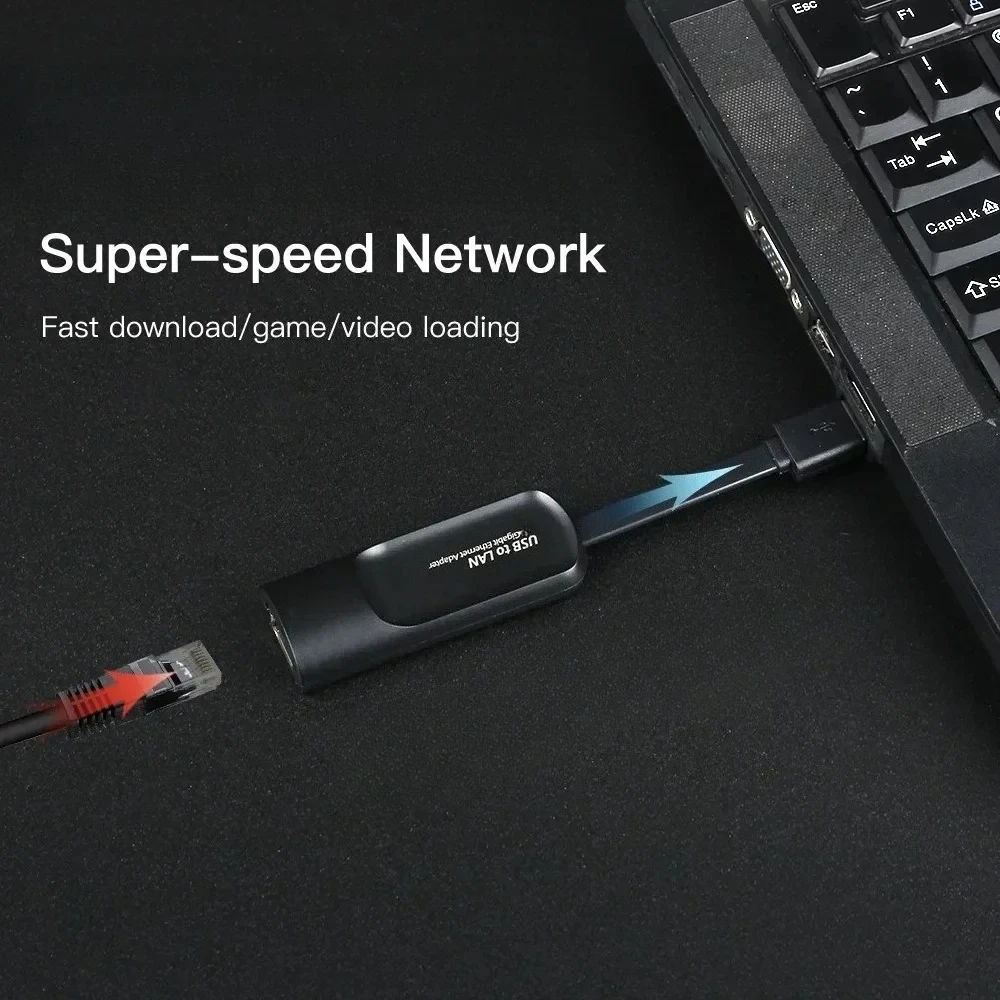 1000Mbps Ethernet Adapter 2.5G Type C USB 3.0 to RJ45 Network Card Wired Ethernet Gigabit Adapter Lan Card Hub for MacBook iPad