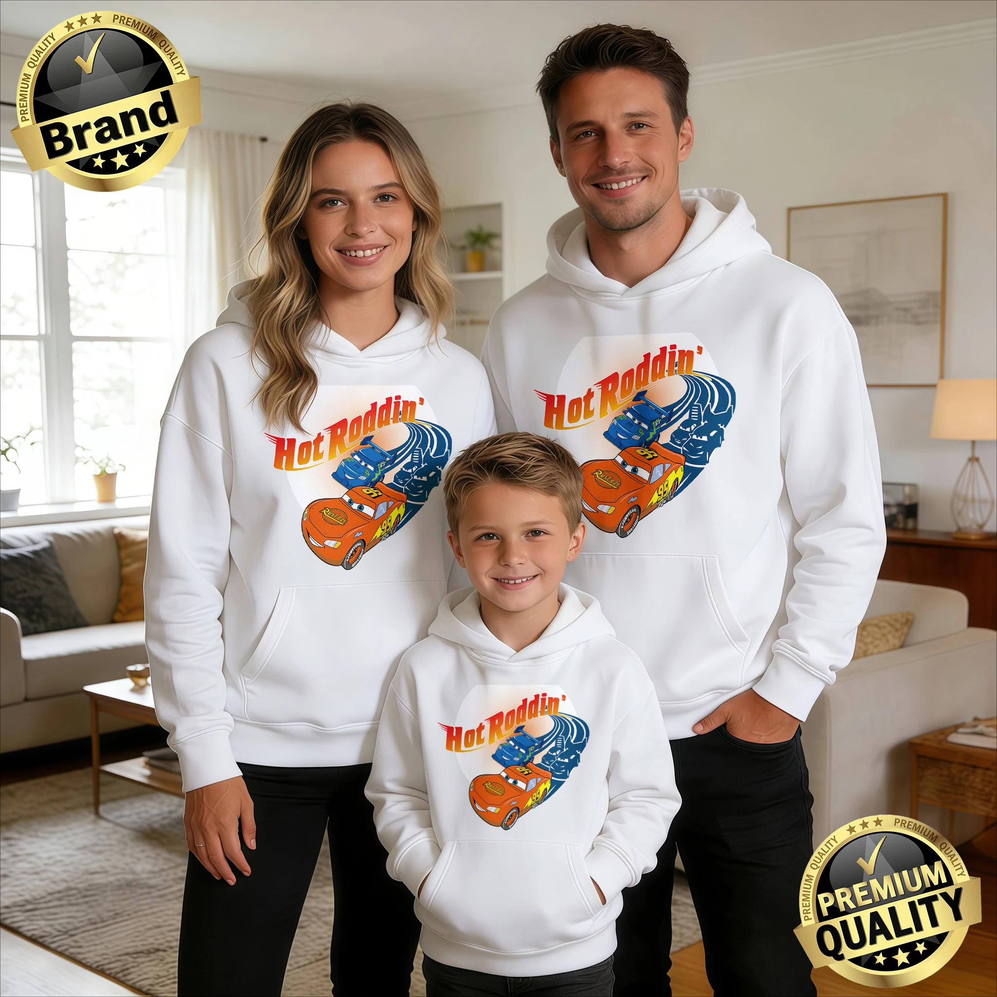 

Худи «Молния МакКуин» для всей семьи, осень-зима 2026, модная теплая хлопковая толстовка, свободная повседневная куртка унисекс