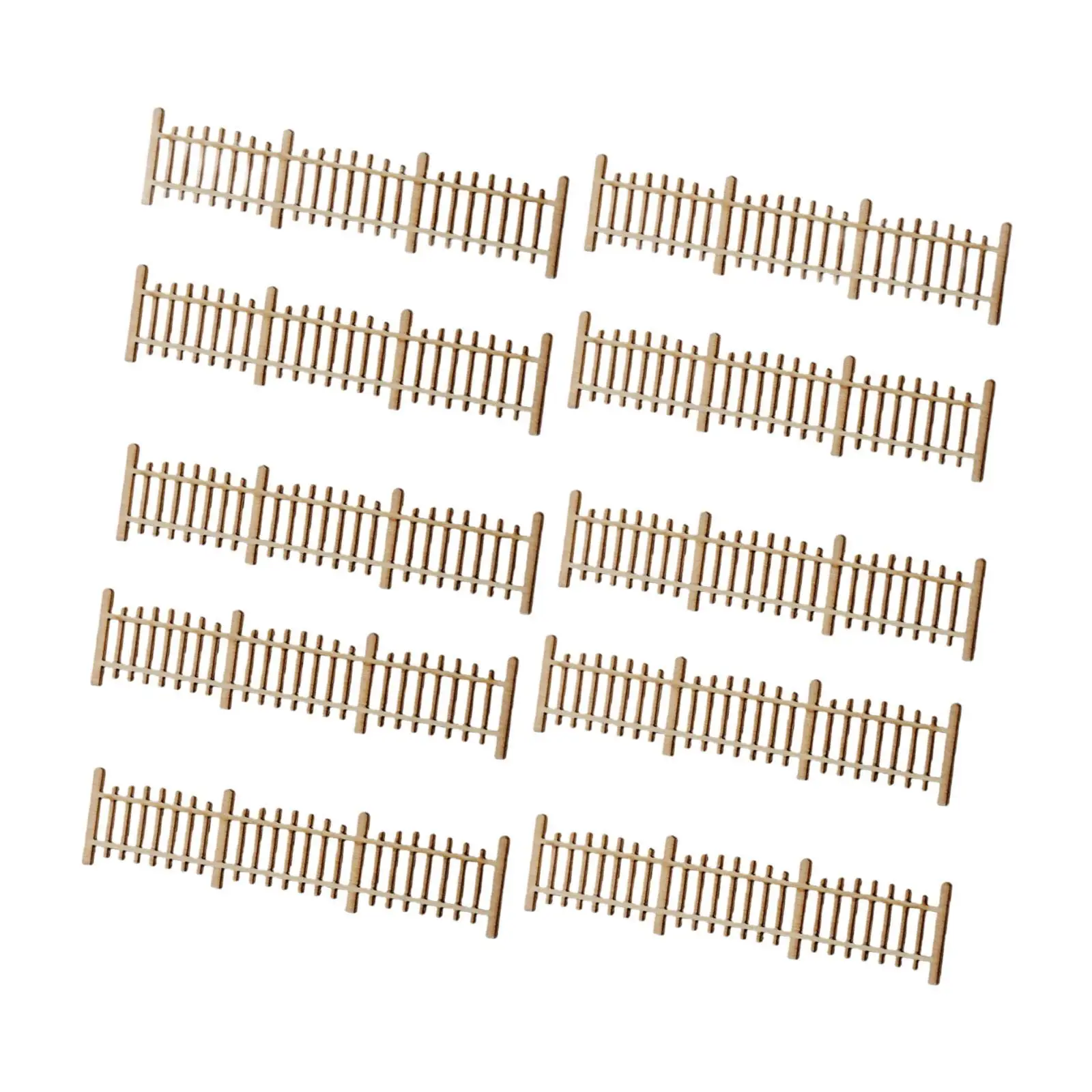 10 Stück Mini-Zäune, 1/50, Holz, realistische Dekoration, Landschaftszäune, Kunsthandwerk für Sandtisch, Garten, Layouts, DIY, Diorama-Szene, DIY