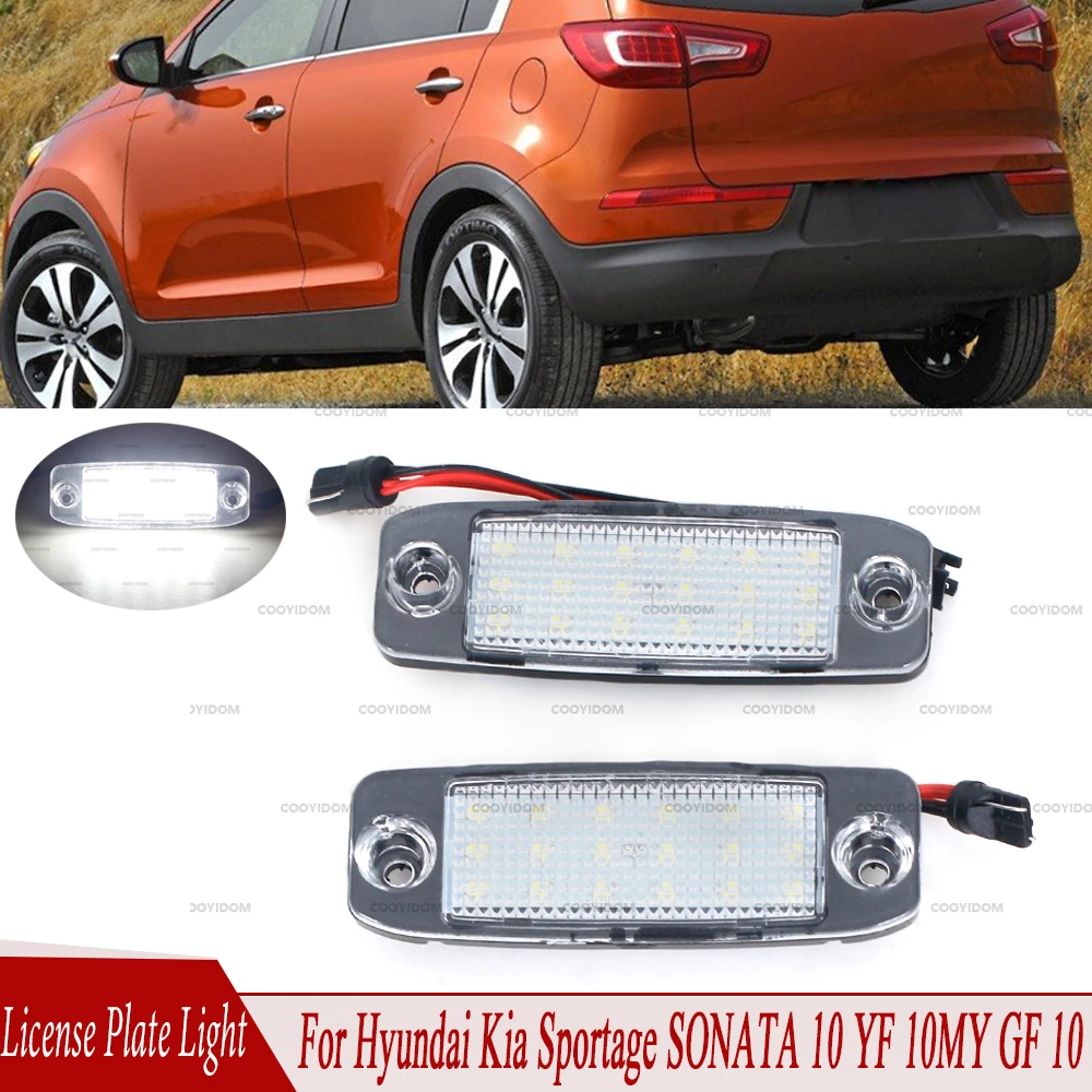 LED 2Pcs License Plate Light Number Plate LampFor Hyundai SONATA 2010-2018 2019 For Kia Sportage 2011 2012 2013 10 YF 10MY GF 10