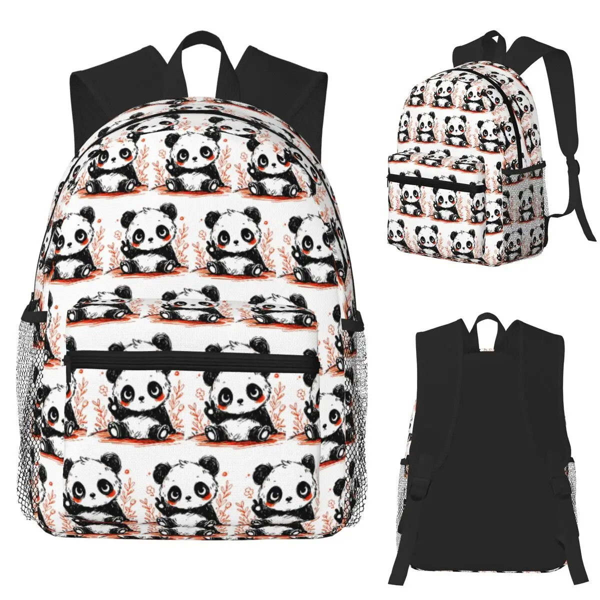 

Cute Baby Panda Student Backpack School Bag Hiking Travel Daypack for Men Women Fashion Bookbag Shoulder Bags