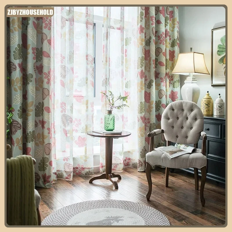 

Modern Curtains for Living Dining Room Bedroom Rustic American Country Curtains Cotton Bamboo Printed Curtains Nature Vertically