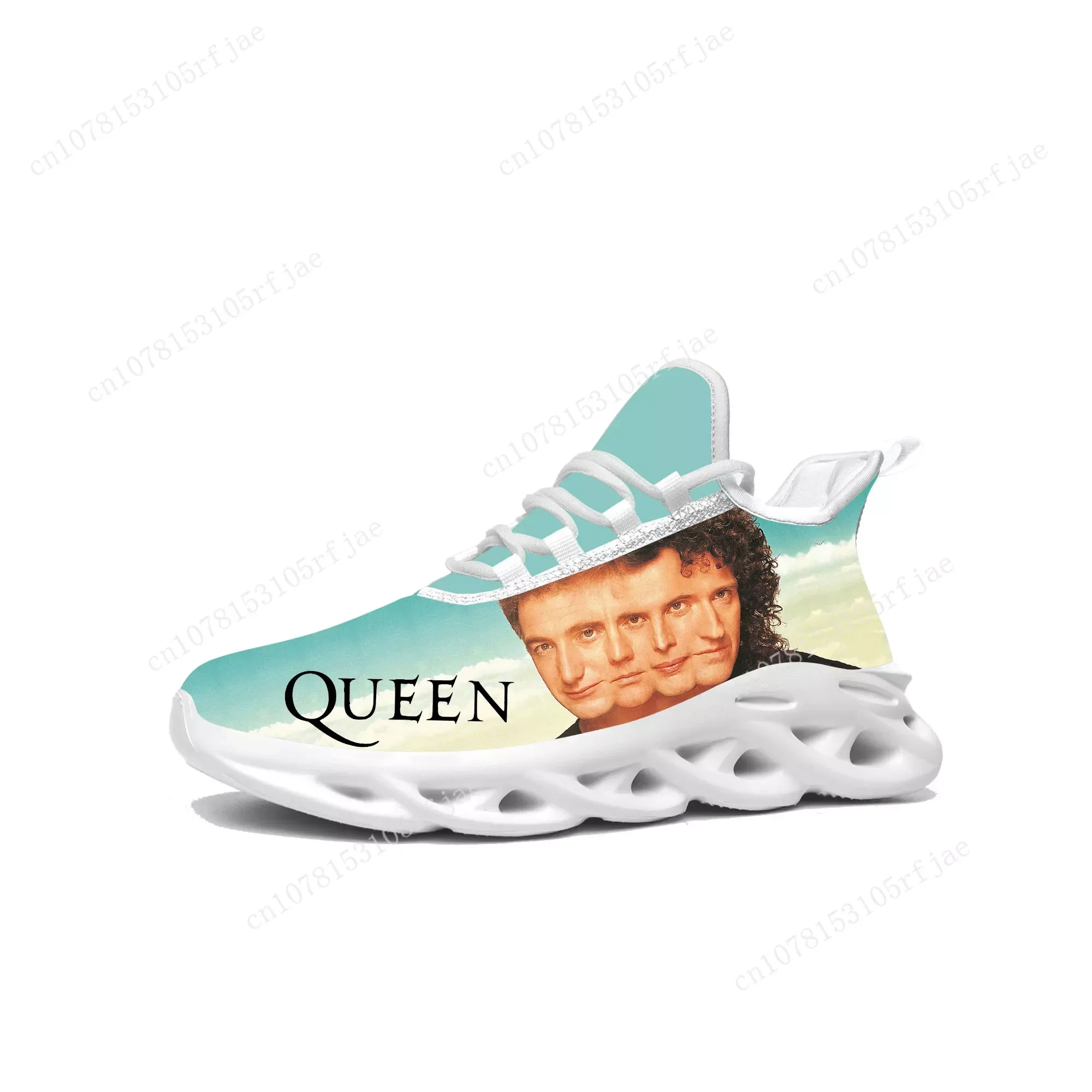 Queen Metal Rock Band Flats Sneakers Mens Womens Hot Sports Running Shoe Sneaker Lace Up Mesh Footwear Tailor-made Shoe White