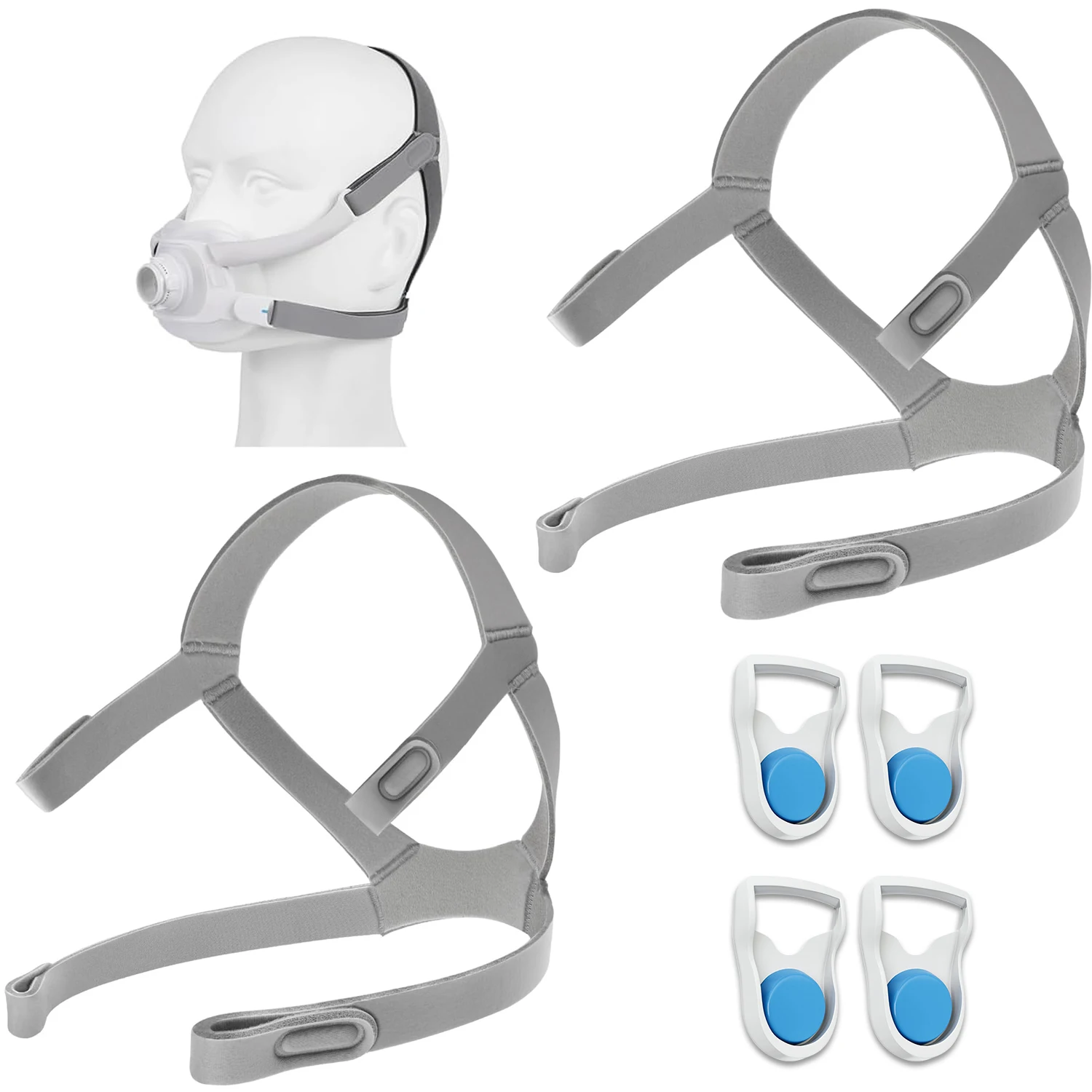 2/1pc Replacement Headband for AirFit F40 with Clips Mask Nasal Mask Unisex CPAP Adjustable Replacement Headband for Sleep Apnea