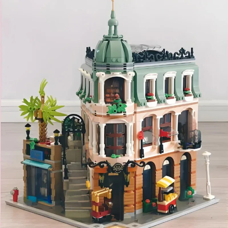 لعبة مينيسو الساخنة الإبداعية مدينة ركن بناء بوتيك فندق Streetscape بنة لعيد الميلاد هدية عيد الميلاد