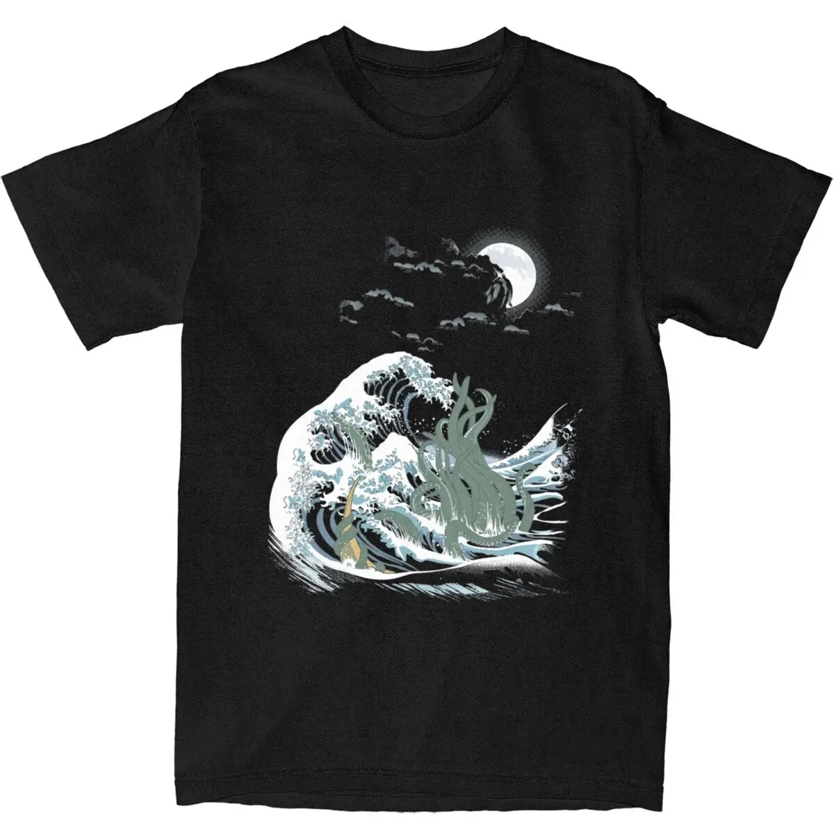 Men Women Lovecraft Cthulu Shirt Merchandise The Wave Off R'lyeh Love Craft 100% Cotton T-shirt Clothes Printed