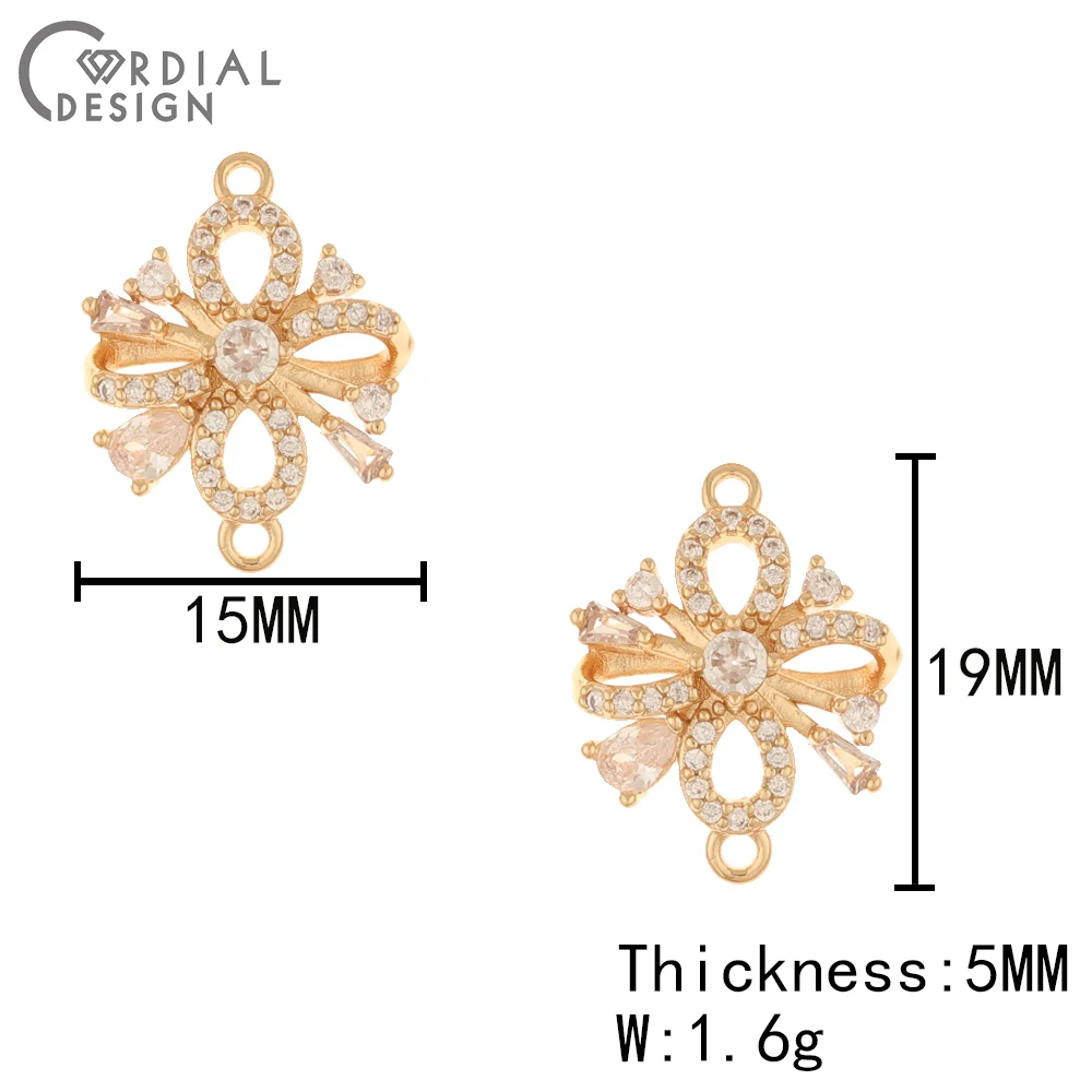 

Cordial Design 30Pcs 15*19MM Jewelry Accessories/CZ Charms/Hand Made/Earring Making/DIY Connectors/Jewelry Findings & Components
