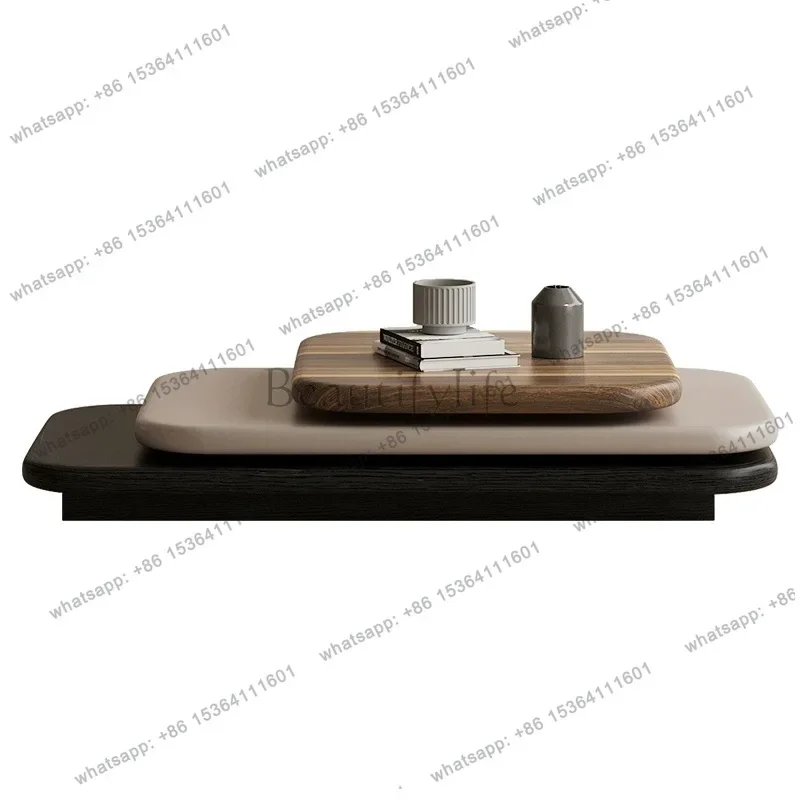 

yj9 Wabi Silent Wind Villa Oval High-end Sense Rotating Creative Special-shaped Coffee Table Italian Minimalist Small Apartment