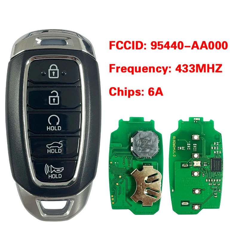 

CN020141 Aftermarket 5 Button Smart Remote Key FCC 95440-AA000 NYOMBEC5FOB2004 6A Chip 433.92Mhz For Hyundai Avante 2020+