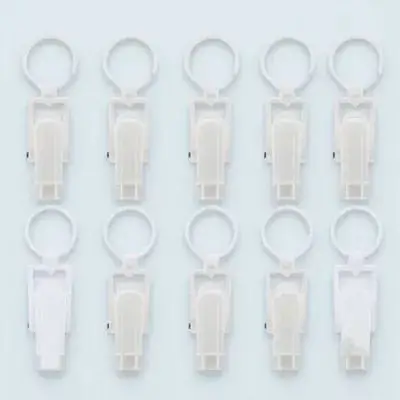 10Pcs Elegant Curtain Hooks Plastic Rotatable Clips 360 Degree Swivel Design for Shower Curtains Door Curtains Towels Hats