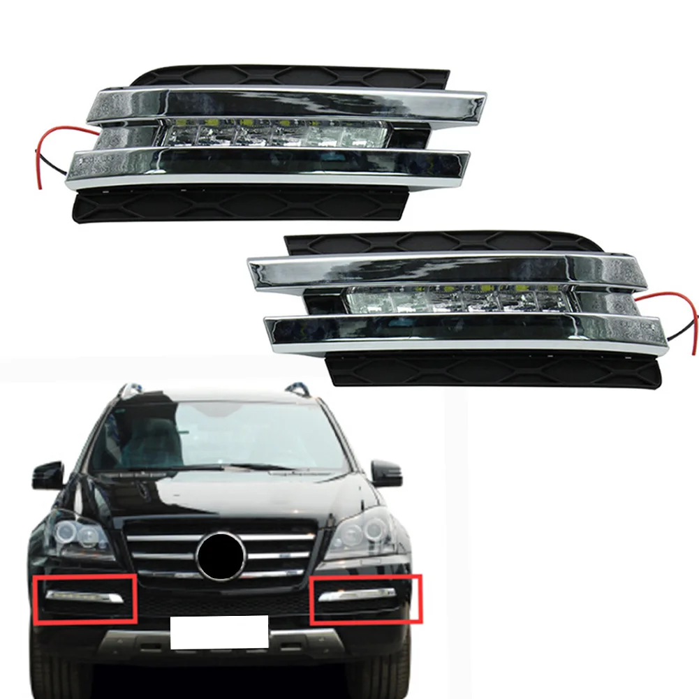 

1Pair Car LED Daytime Running Light DRL Fog Lamp For Mercedes-Benz X164 GL450 2006 2007 2008 2009